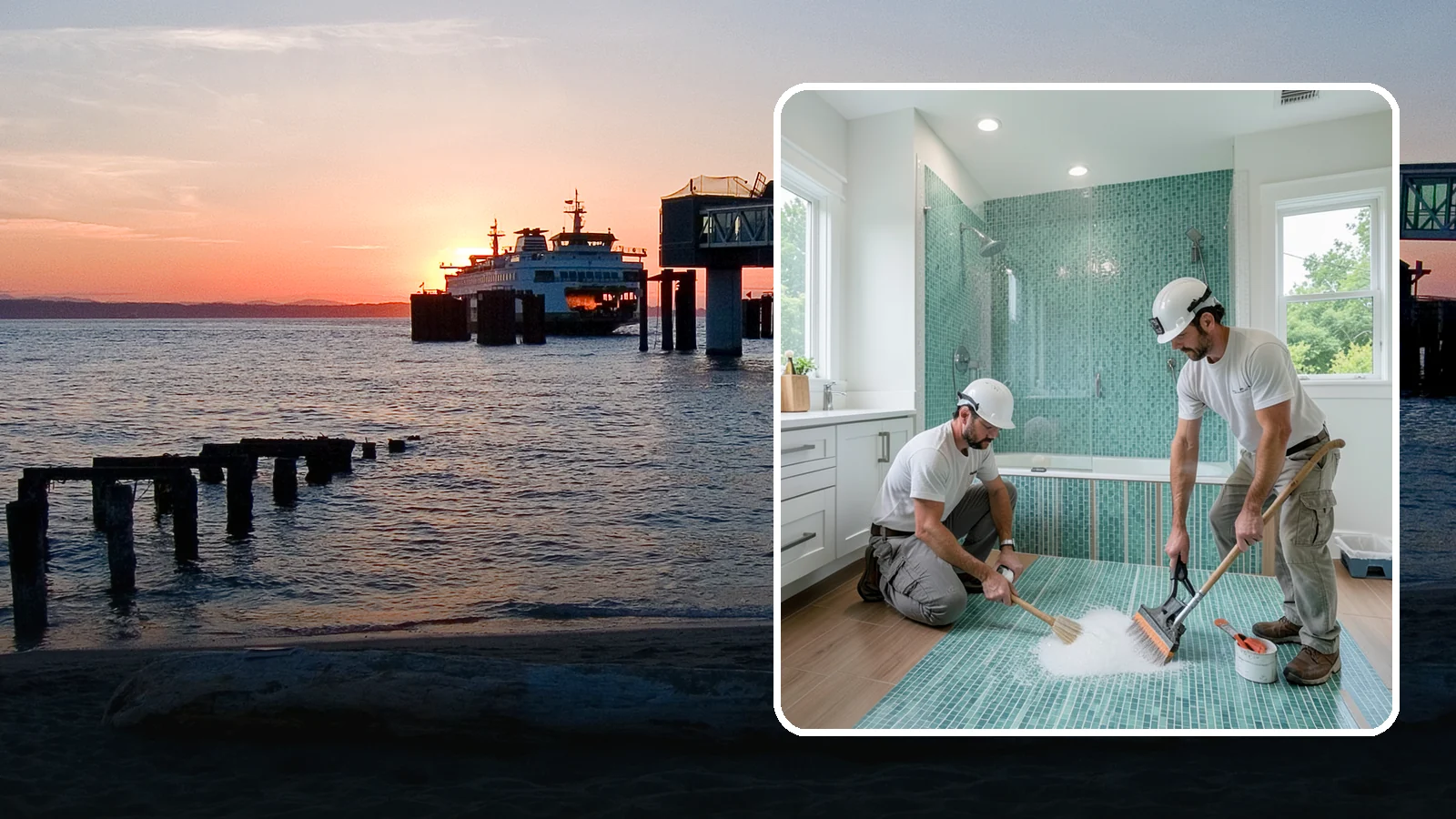 Bathroom Flooring Installation in Edmonds, Snohomish County, WA - Waterproof bathroom flooring installation designed to withstand constant moisture, steam, and splashes.