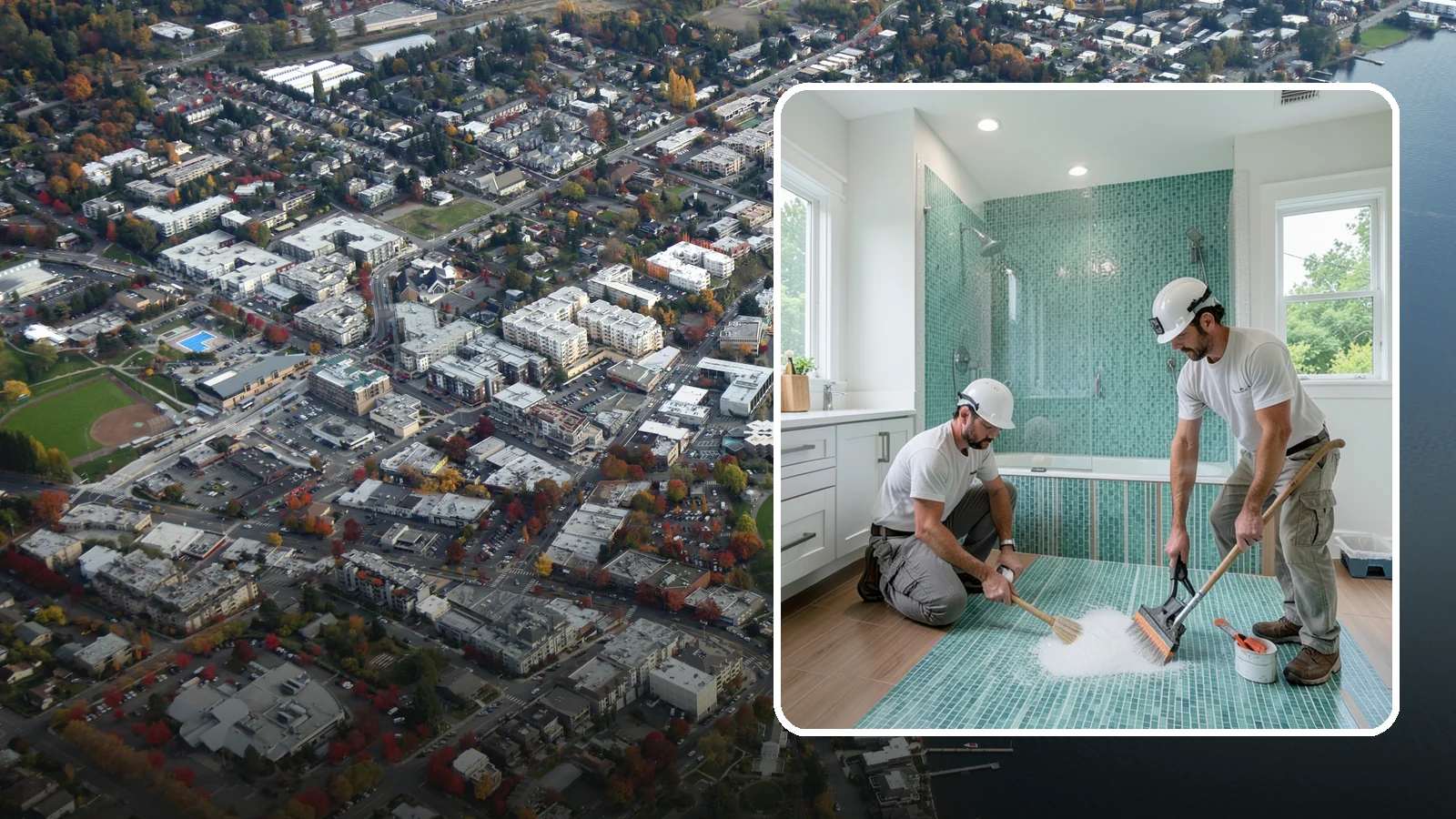 Bathroom Flooring Installation in Kirkland, King County, WA - Waterproof bathroom flooring installation designed to withstand constant moisture, steam, and splashes.