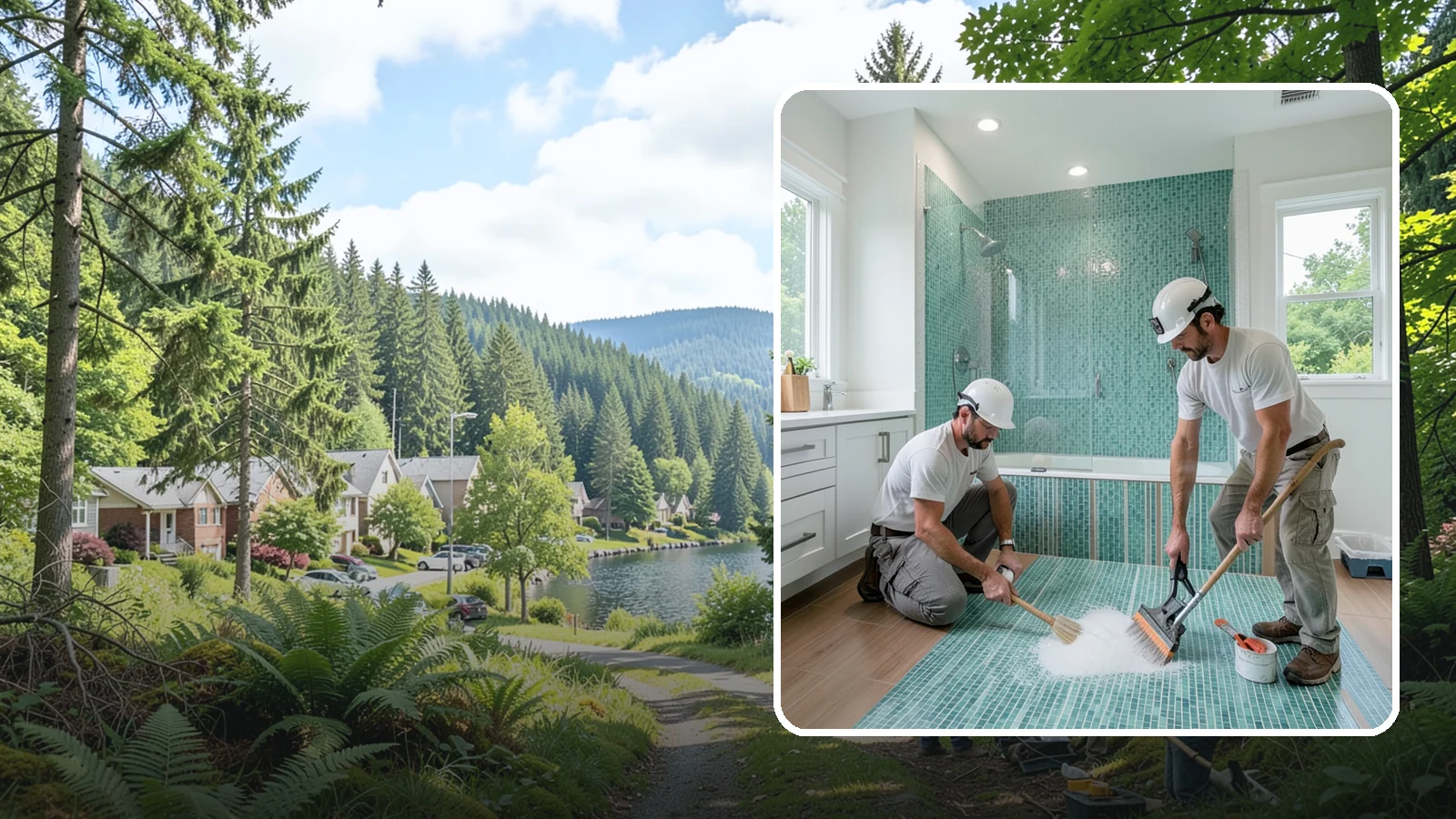 Bathroom Flooring Installation in Lake Forest Park, King County, WA - Waterproof bathroom flooring installation designed to withstand constant moisture, steam, and splashes.