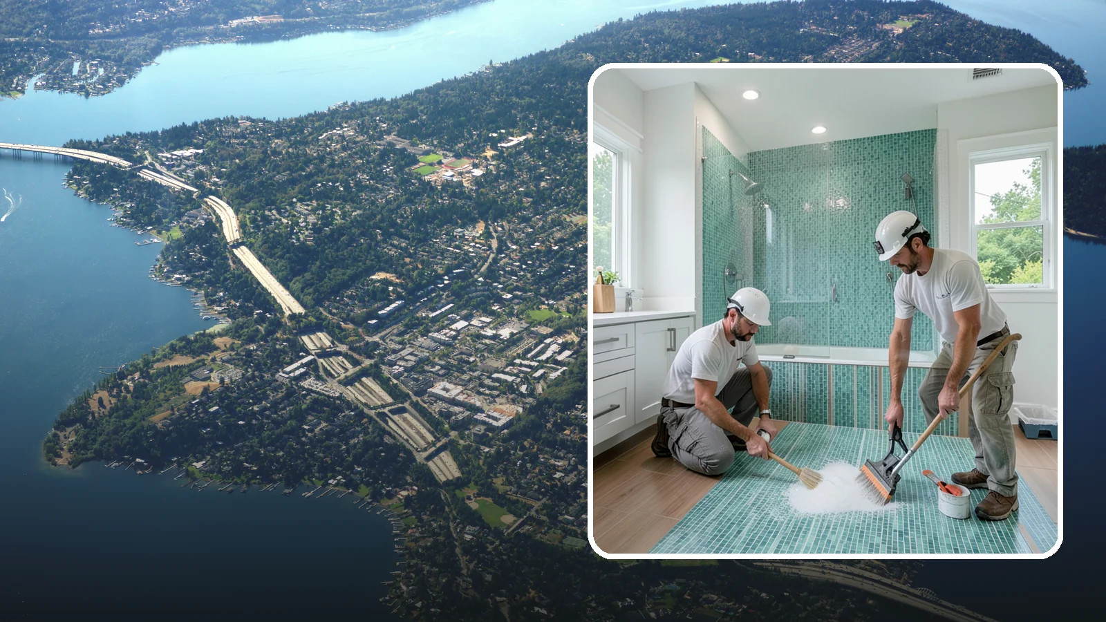 Bathroom Flooring Installation in Mercer Island, King County, WA - Waterproof bathroom flooring installation designed to withstand constant moisture, steam, and splashes.