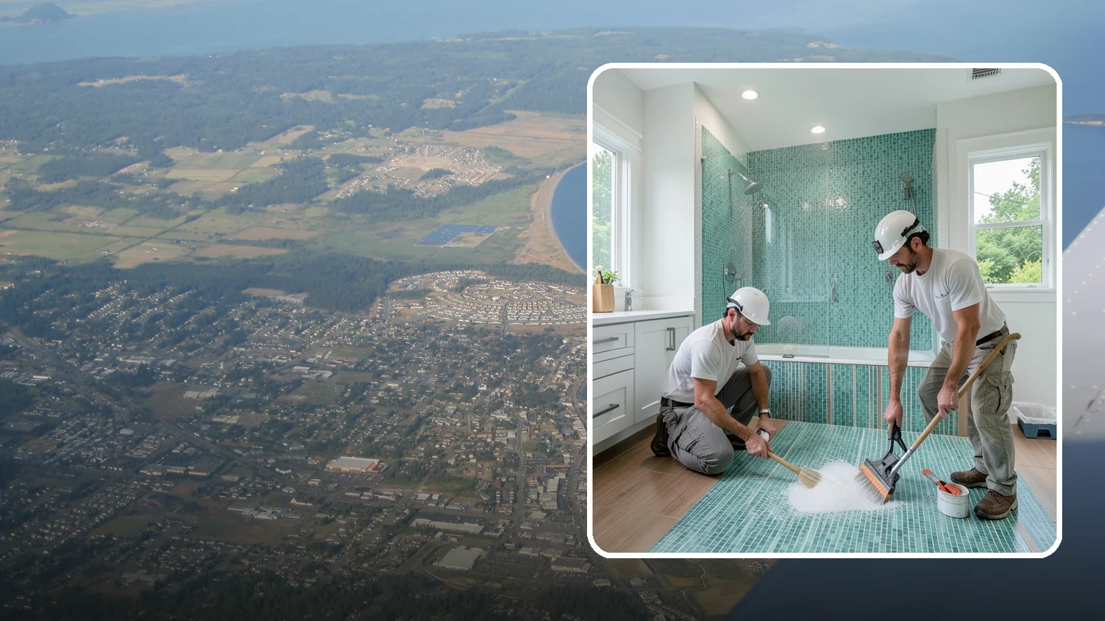 Bathroom Flooring Installation in Oak Harbor, Island County, WA - Waterproof bathroom flooring installation designed to withstand constant moisture, steam, and splashes.