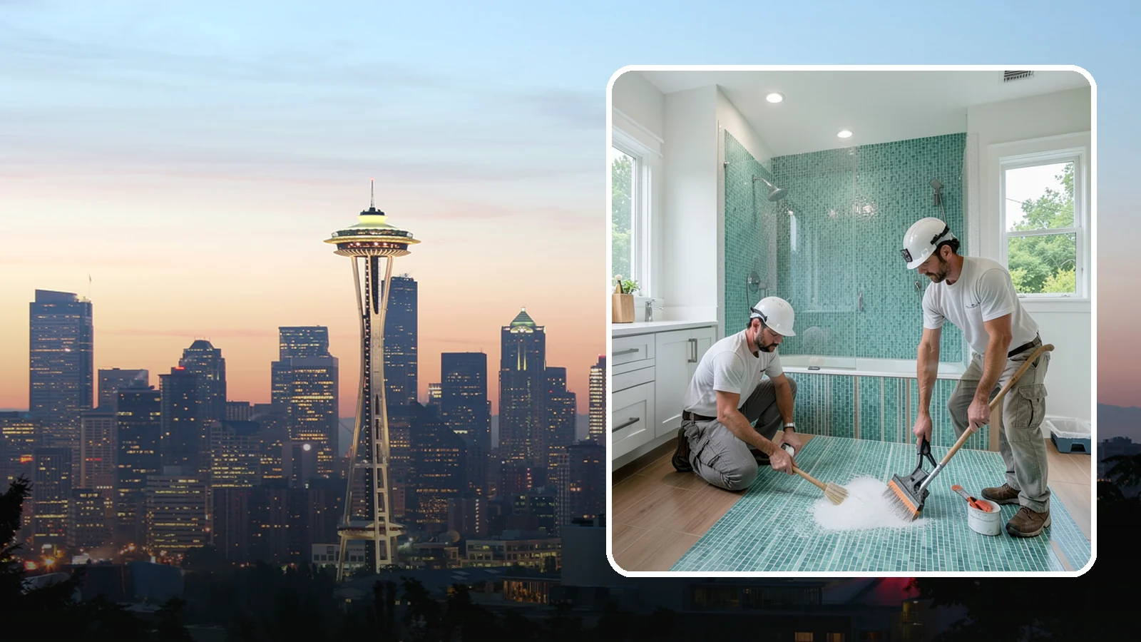 Bathroom Flooring Installation in Seattle, King County, WA - Waterproof bathroom flooring installation designed to withstand constant moisture, steam, and splashes.
