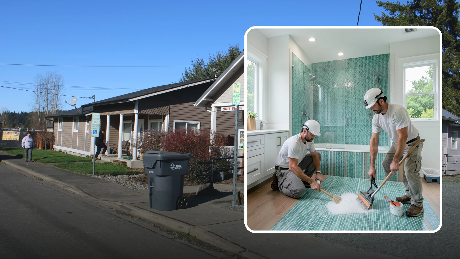 Bathroom Flooring Installation in South Prairie, Pierce County, WA - Waterproof bathroom flooring installation designed to withstand constant moisture, steam, and splashes.
