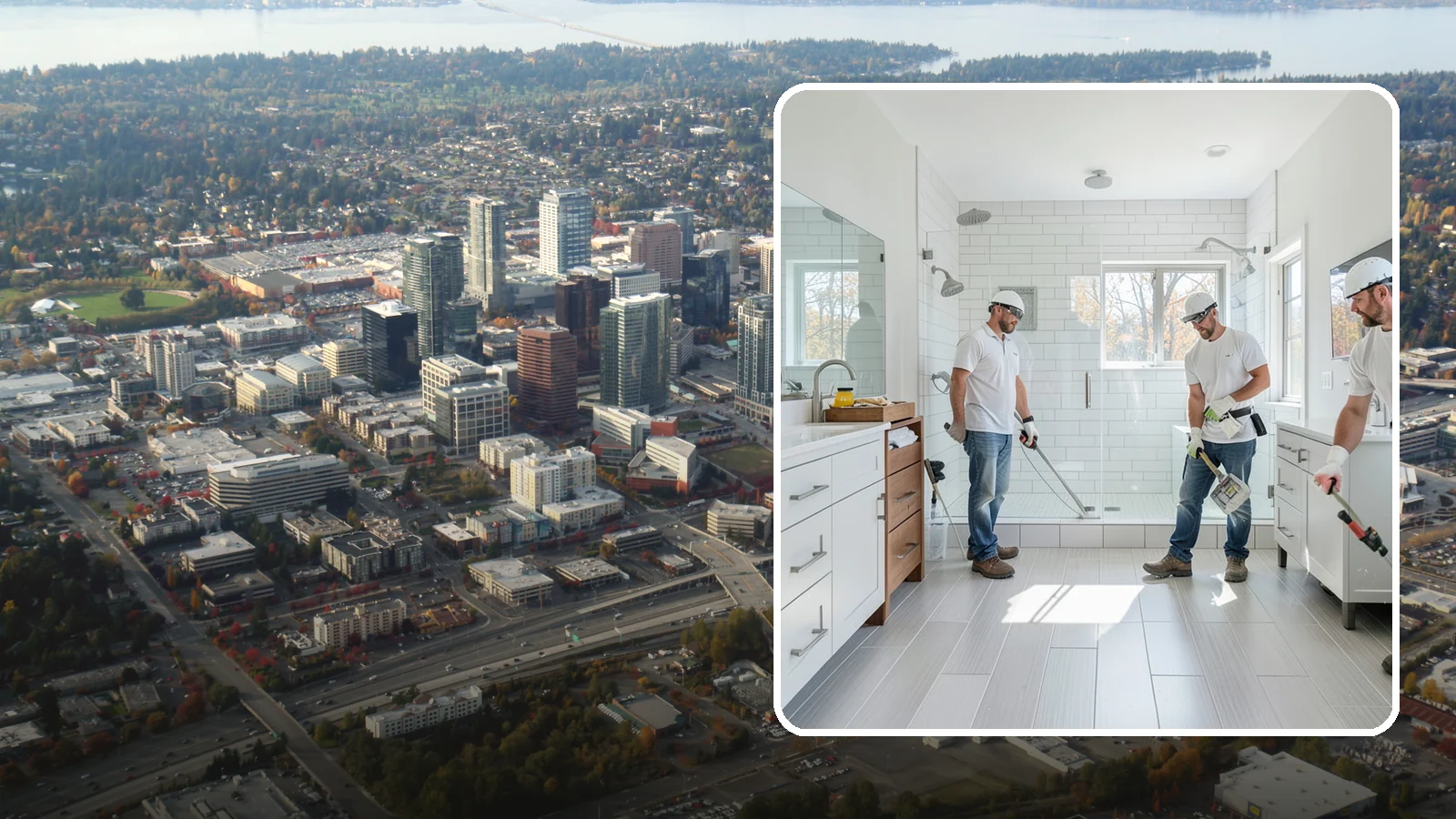 Bathroom Flooring in Bellevue, King County, WA - New bathroom flooring lays a water-resistant surface that stands up to splashes and steam.