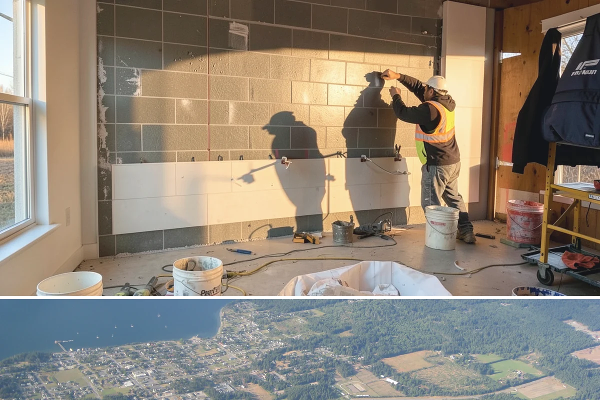 Bathroom Flooring in Coupeville, Island County, WA - Bathroom flooring installs cleanly indoors and can be completed any time of year regardless of the weather outside.