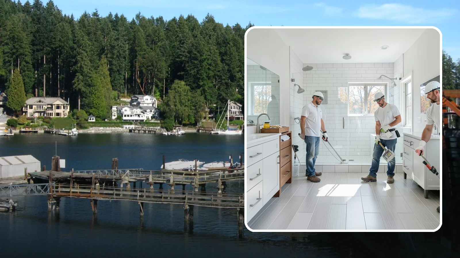 Bathroom Flooring in Gig Harbor, Pierce County, WA - New bathroom flooring lays a water-resistant surface that stands up to splashes and steam.
