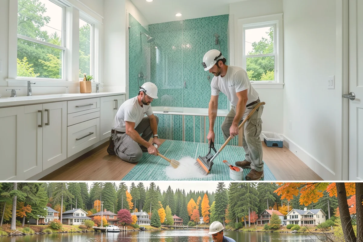 Bathroom Flooring in La Conner, Skagit County, WA - Bathroom flooring installs cleanly indoors and can be completed any time of year regardless of the weather outside.