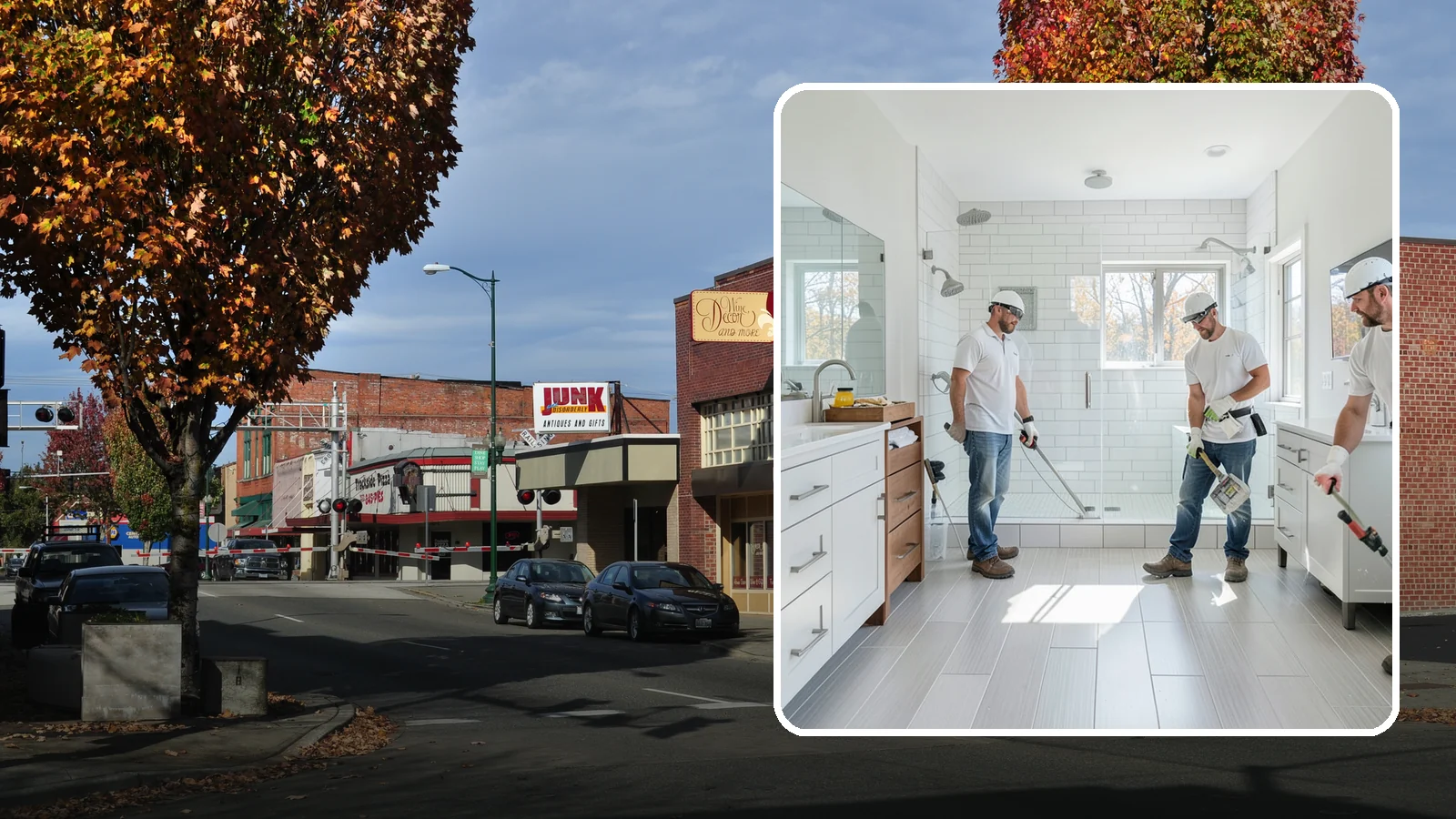Bathroom Flooring in Puyallup, Pierce County, WA - New bathroom flooring lays a water-resistant surface that stands up to splashes and steam.