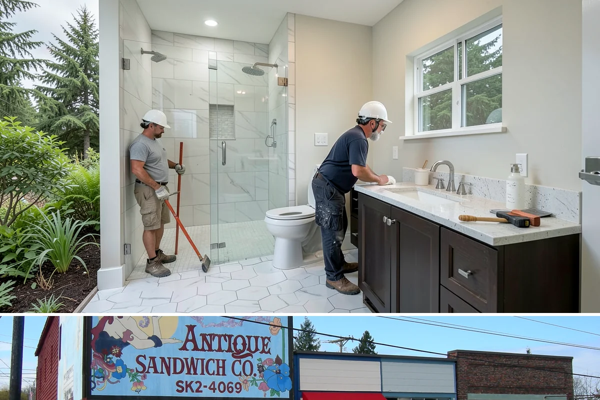 Bathroom Flooring in Ruston, Pierce County, WA - Bathroom flooring installs cleanly indoors and can be completed any time of year regardless of the weather outside.