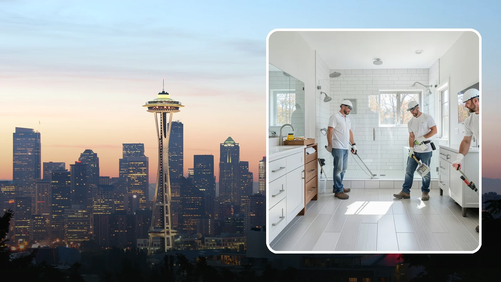 Bathroom Flooring in Seattle, King County, WA - New bathroom flooring lays a water-resistant surface that stands up to splashes and steam.
