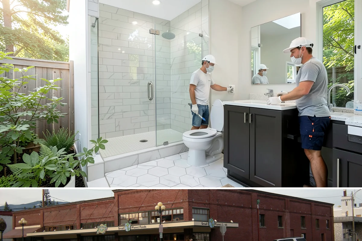 Bathroom Flooring in Sedro-Woolley, Skagit County, WA - Bathroom flooring installs cleanly indoors and can be completed any time of year regardless of the weather outside.
