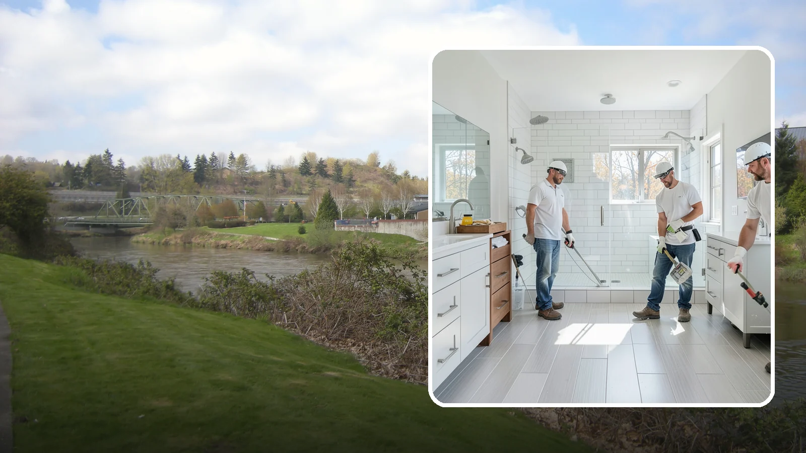 Bathroom Flooring in Tukwila, King County, WA - New bathroom flooring lays a water-resistant surface that stands up to splashes and steam.