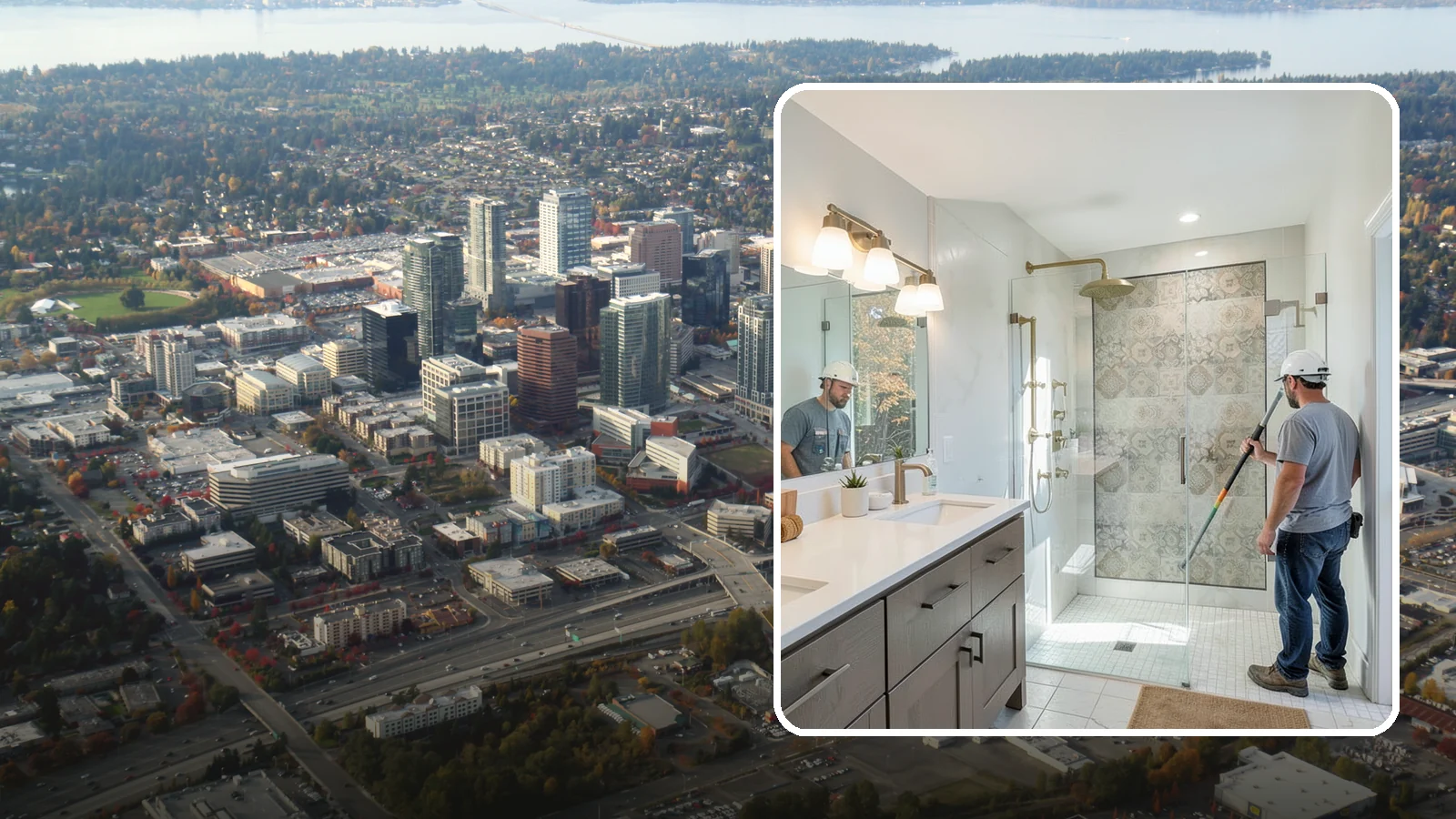 Bathroom Lighting in Bellevue, King County, WA - A bathroom lighting upgrade brightens the space with layered, flattering illumination.