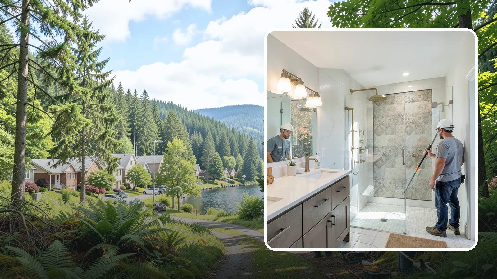 Bathroom Lighting in Lake Forest Park, King County, WA - A bathroom lighting upgrade brightens the space with layered, flattering illumination.