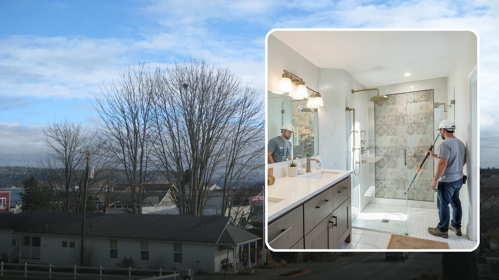 Bathroom Lighting in Langley, Island County, WA - A bathroom lighting upgrade brightens the space with layered, flattering illumination.