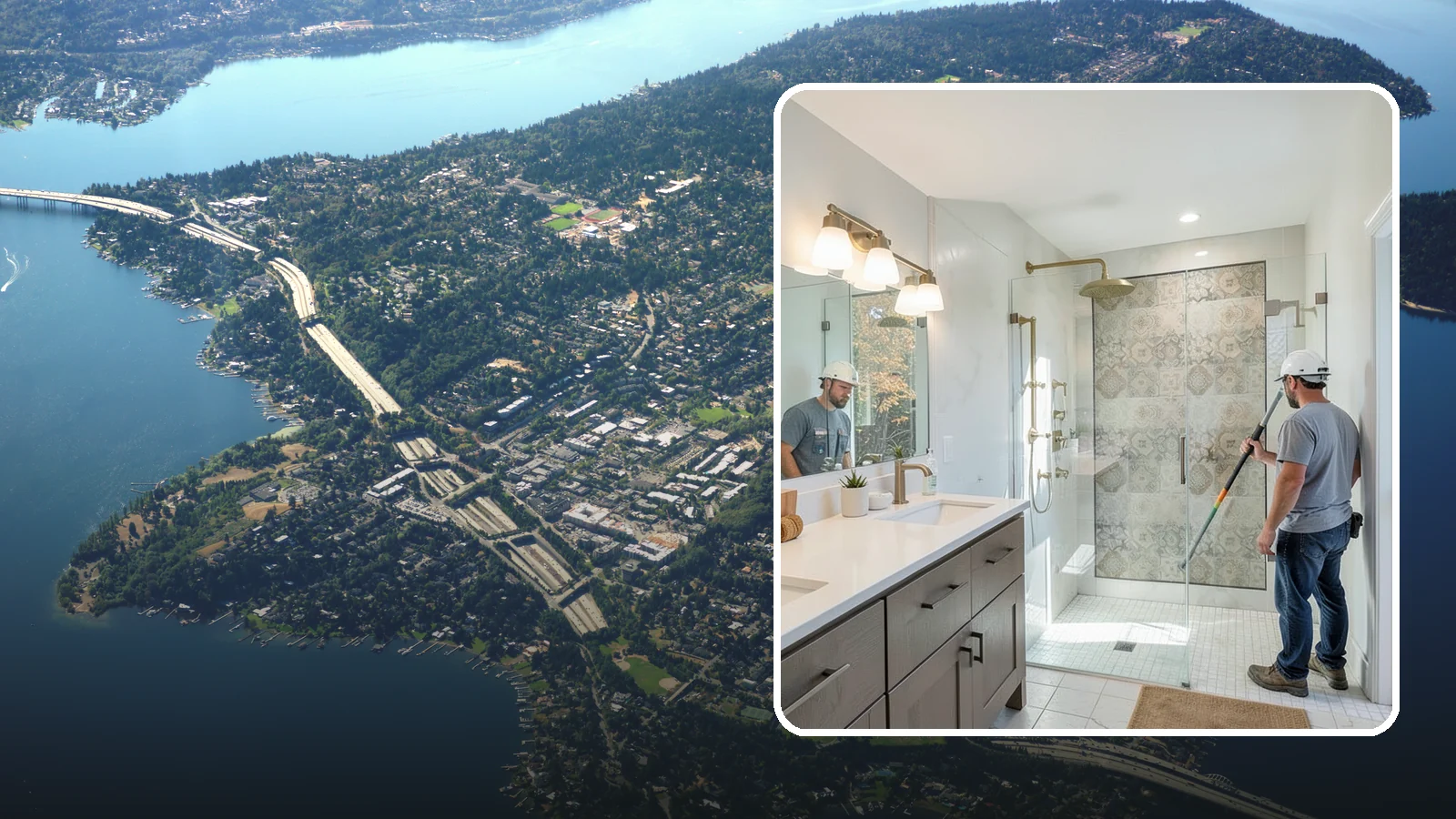 Bathroom Lighting in Mercer Island, King County, WA - A bathroom lighting upgrade brightens the space with layered, flattering illumination.
