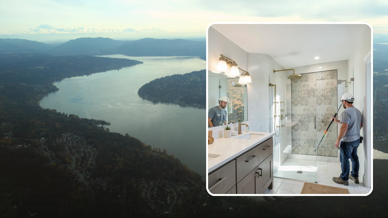 Bathroom Lighting in Sammamish, King County, WA - A bathroom lighting upgrade brightens the space with layered, flattering illumination.