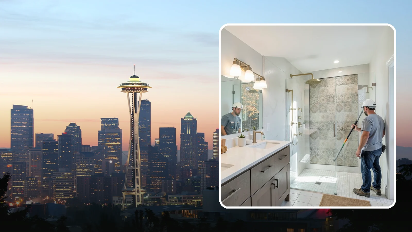 Bathroom Lighting in Seattle, King County, WA - A bathroom lighting upgrade brightens the space with layered, flattering illumination.