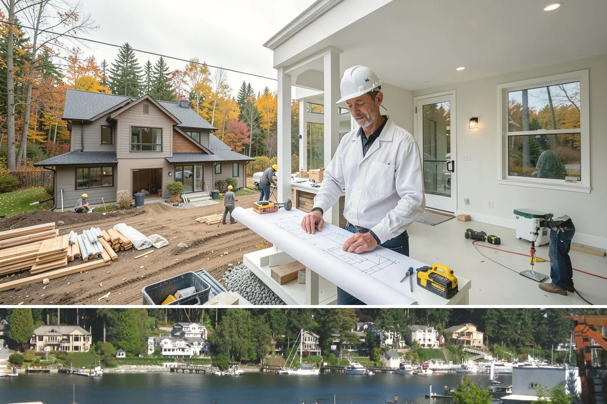 Bathroom Plumbing Rough-In in Gig Harbor, Pierce County, WA - This interior stage proceeds year-round, ideally sequenced with dry-season framing on additions.