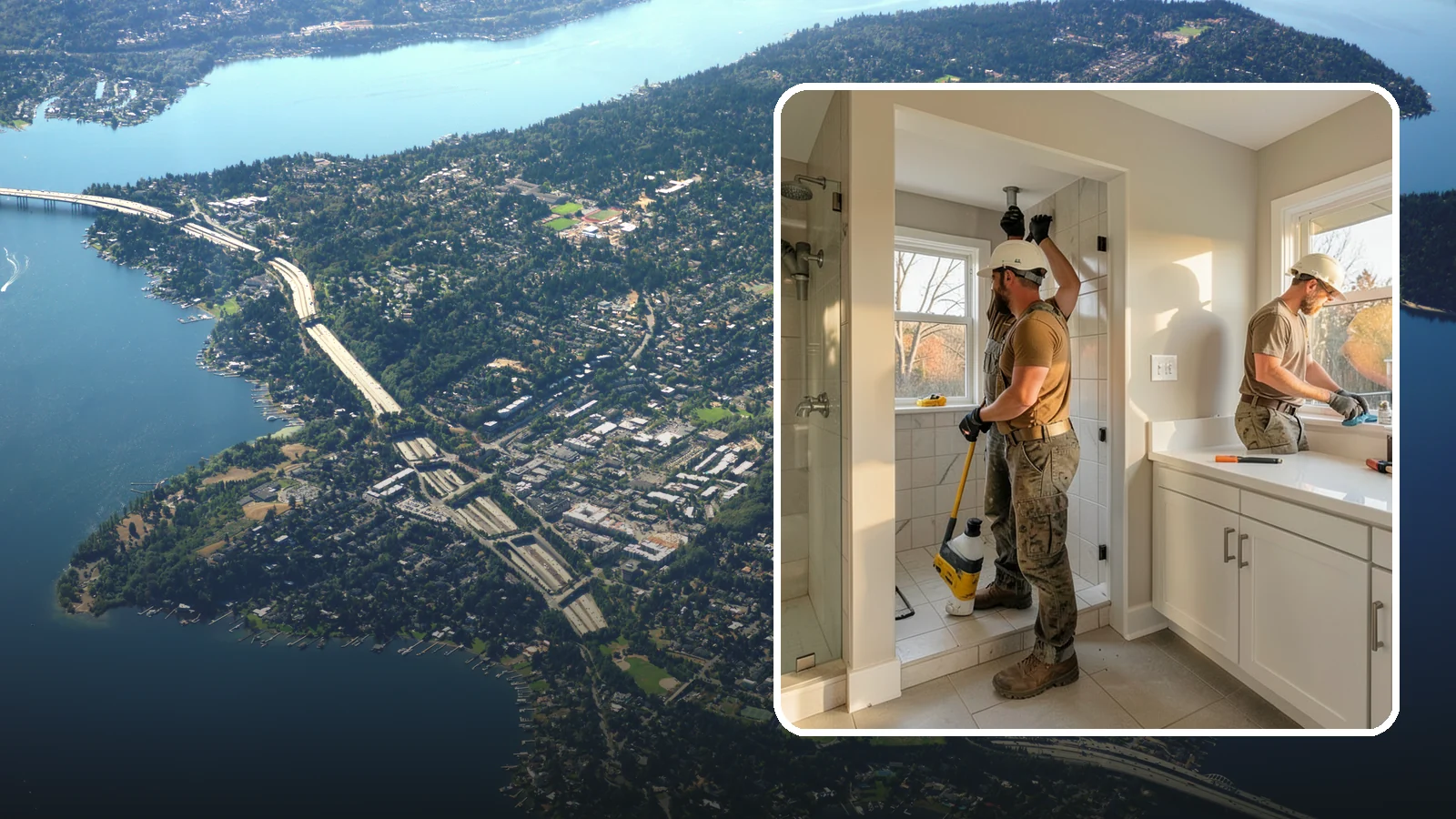 Bathroom Plumbing Rough-In in Mercer Island, King County, WA - We rough in the supply, drain, and vent lines for a new or relocated bathroom before finishes are installed.