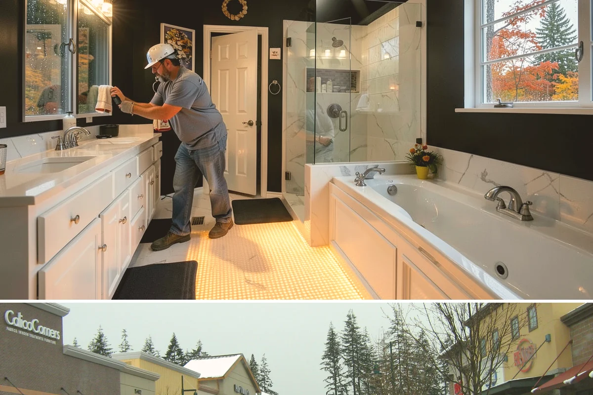 Bathroom Plumbing Rough-In in Mill Creek, Snohomish County, WA - This interior stage proceeds year-round, ideally sequenced with dry-season framing on additions.