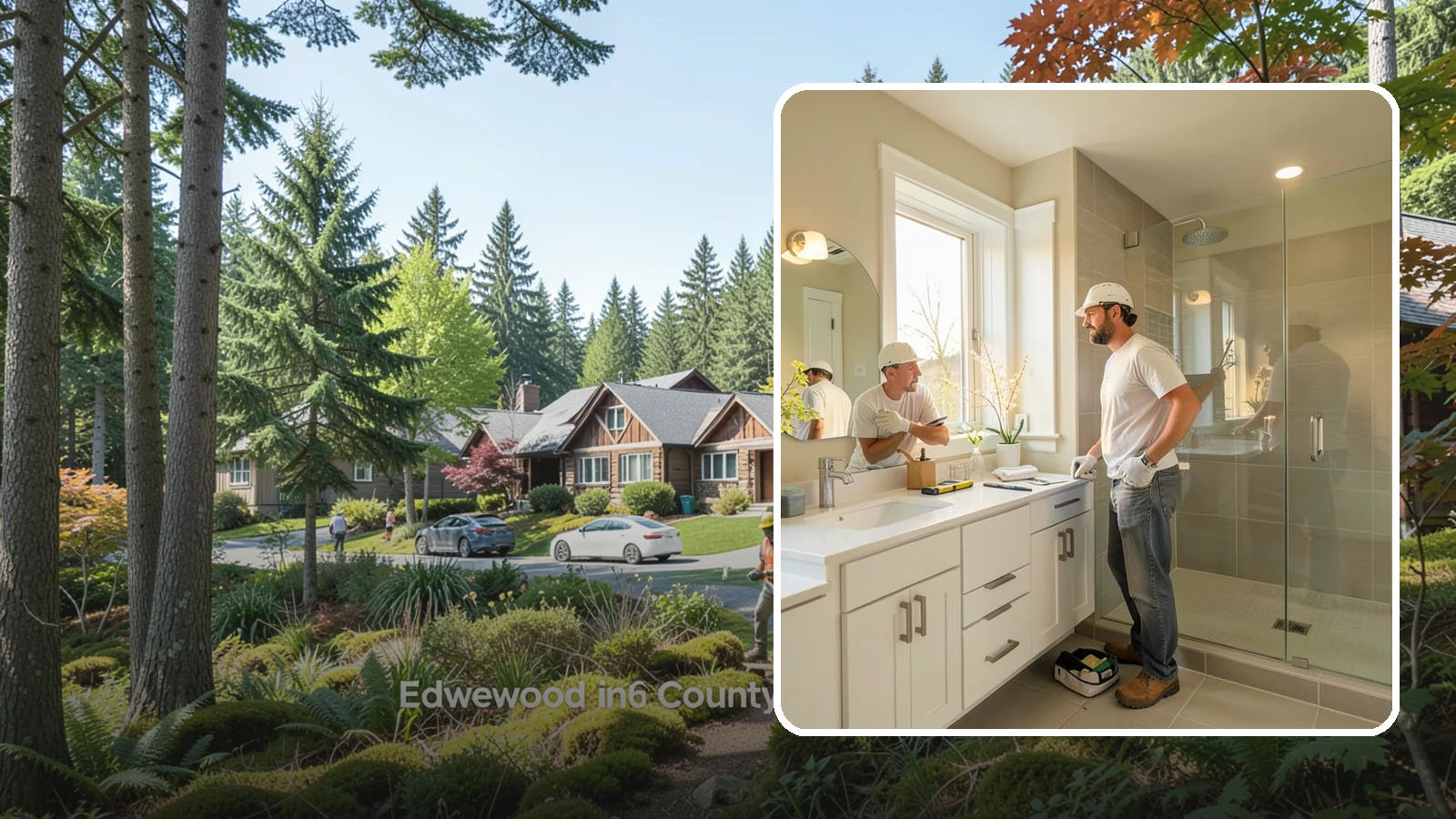 Bathroom Renovation in Edgewood, Pierce County, WA - A bathroom renovation refreshes worn surfaces and aging systems while preserving the room's existing footprint.