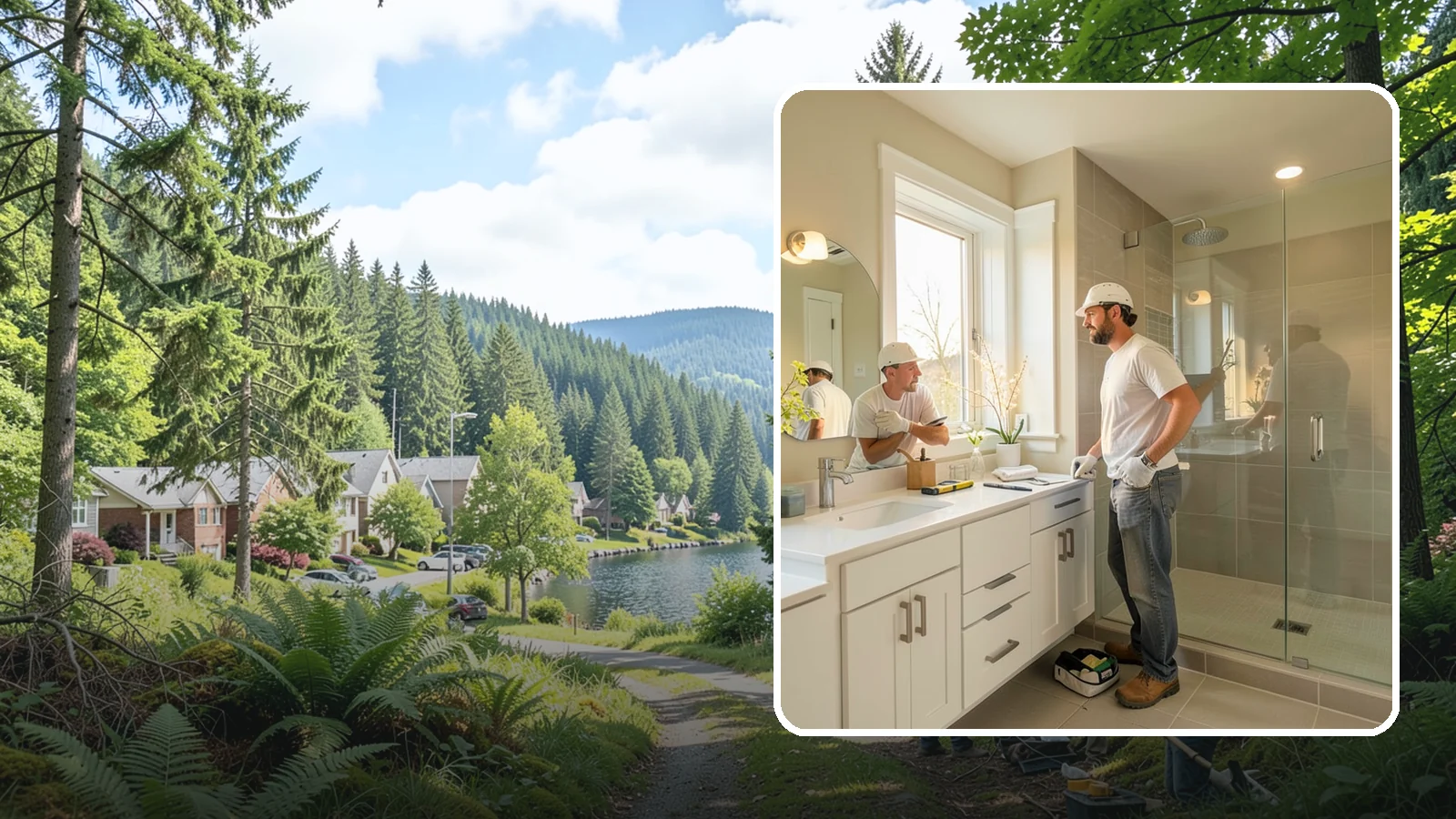 Bathroom Renovation in Lake Forest Park, King County, WA - A bathroom renovation refreshes worn surfaces and aging systems while preserving the room's existing footprint.