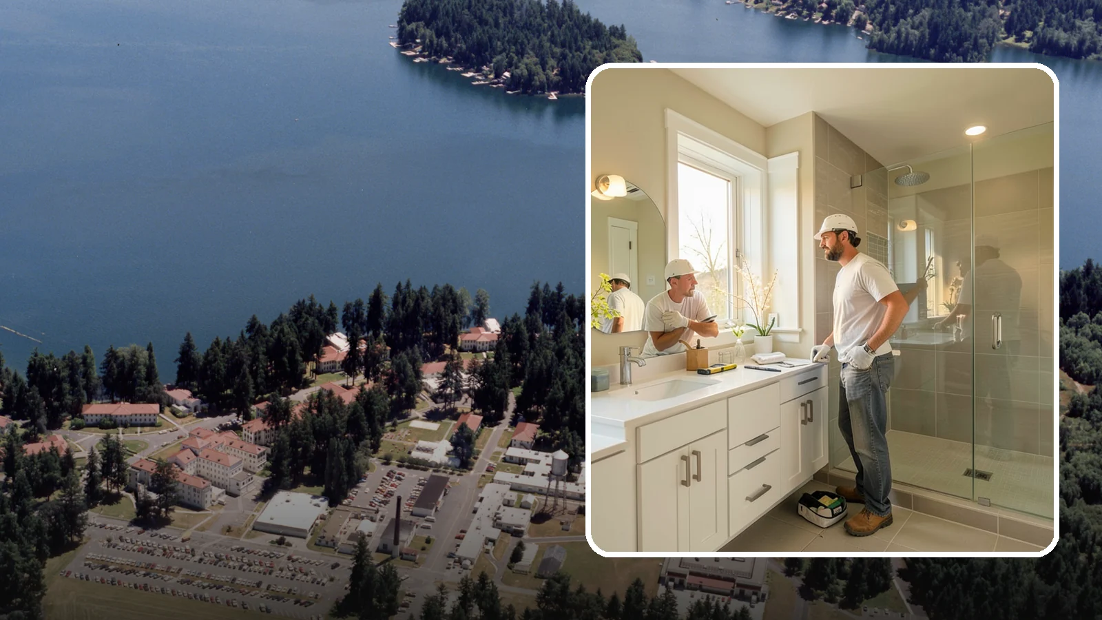 Bathroom Renovation in Lakewood, Pierce County, WA - A bathroom renovation refreshes worn surfaces and aging systems while preserving the room's existing footprint.