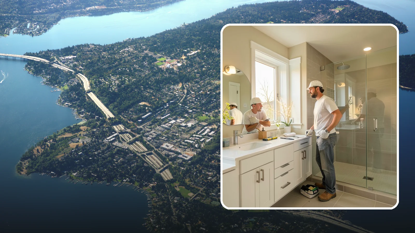 Bathroom Renovation in Mercer Island, King County, WA - A bathroom renovation refreshes worn surfaces and aging systems while preserving the room's existing footprint.