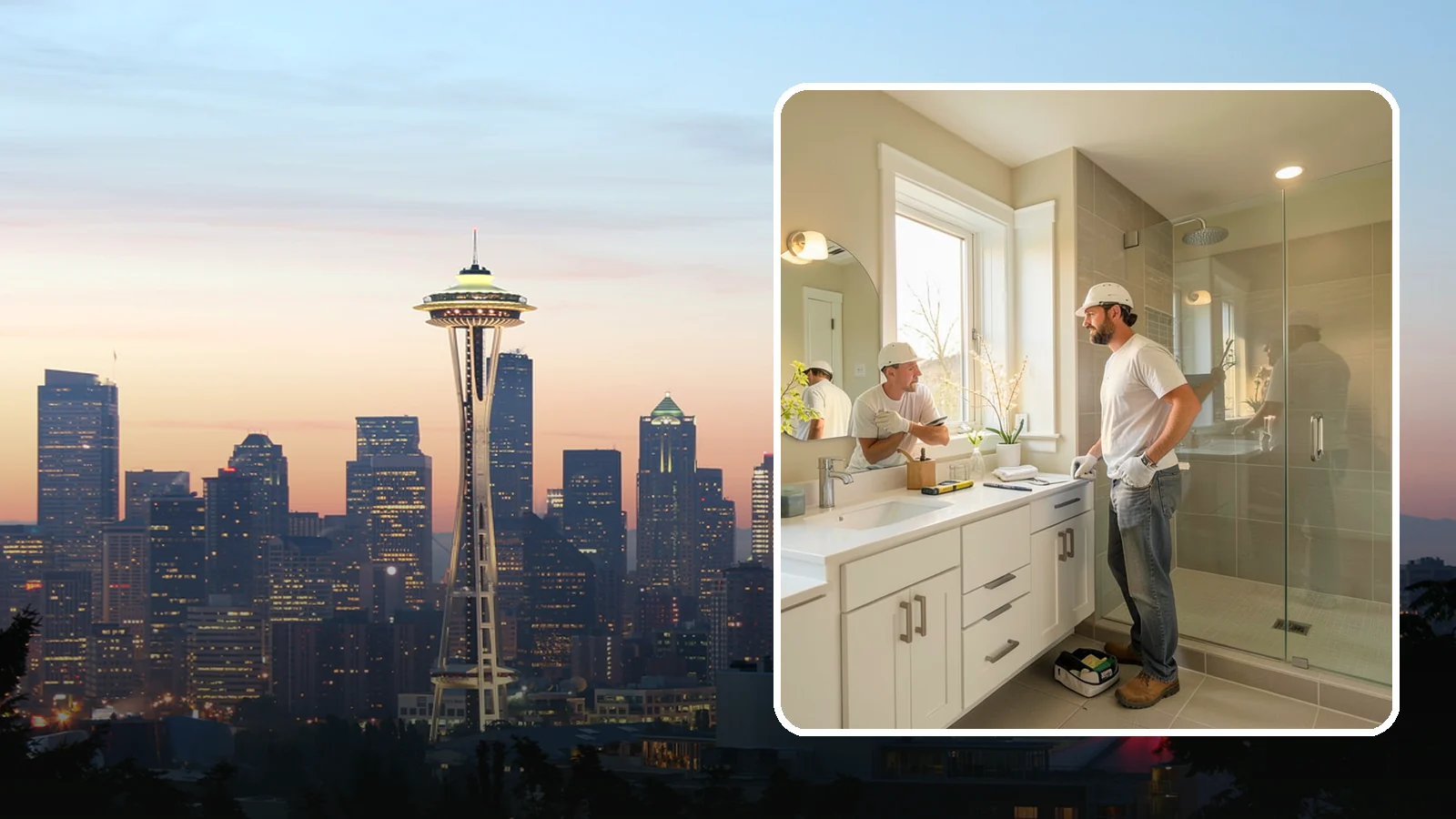 Bathroom Renovation in Seattle, King County, WA - A bathroom renovation refreshes worn surfaces and aging systems while preserving the room's existing footprint.