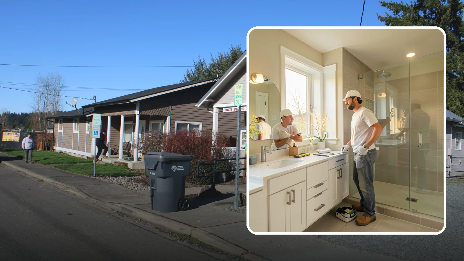Bathroom Renovation in South Prairie, Pierce County, WA - A bathroom renovation refreshes worn surfaces and aging systems while preserving the room's existing footprint.