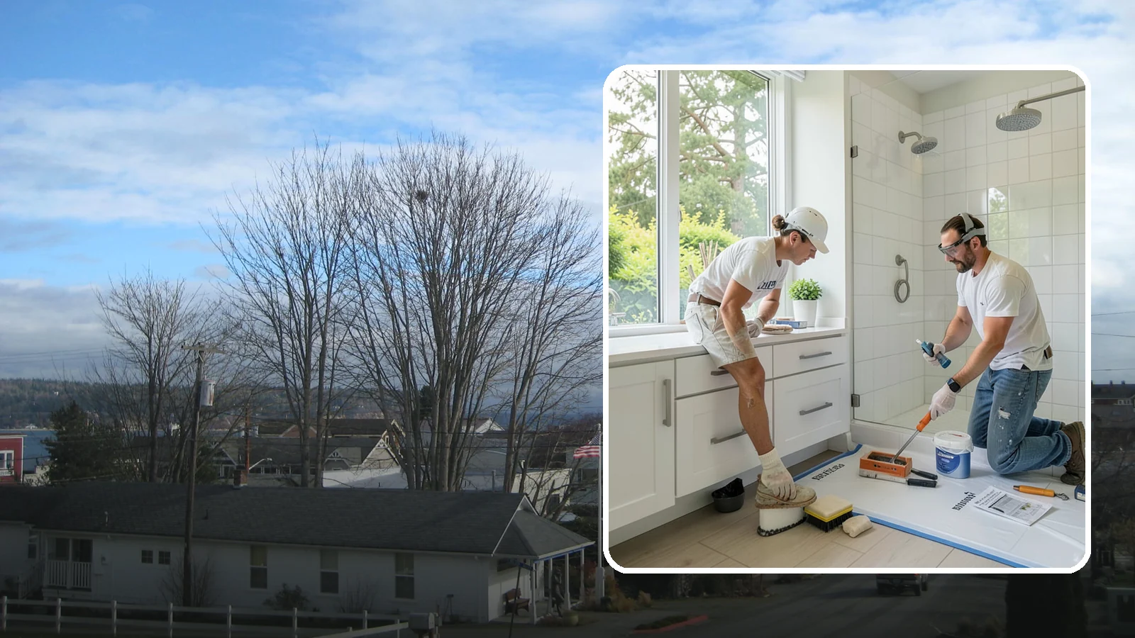 Bathroom Waterproofing in Langley, Island County, WA - Bathroom waterproofing seals wet areas to keep moisture out of your walls, floors, and framing.