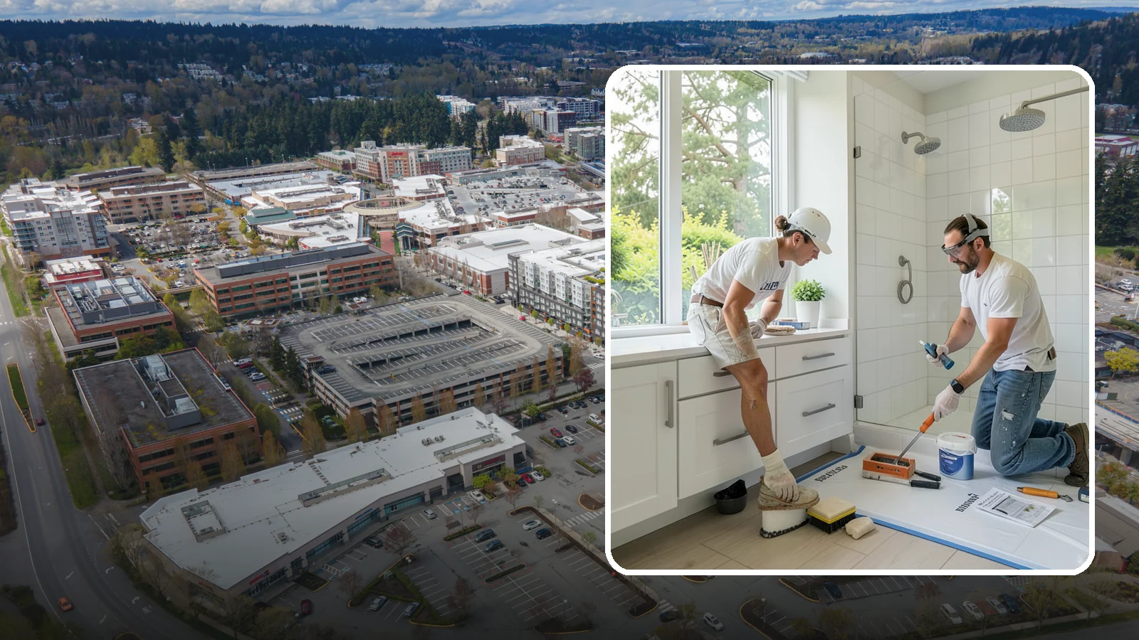 Bathroom Waterproofing in Redmond, King County, WA - Bathroom waterproofing seals wet areas to keep moisture out of your walls, floors, and framing.