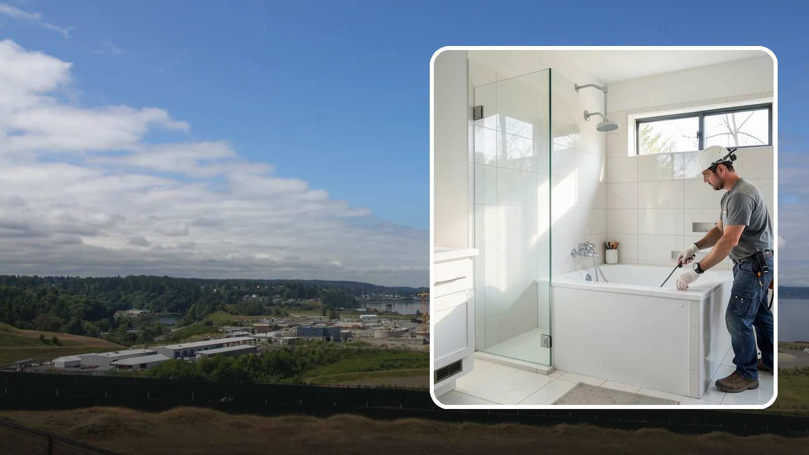 Bathtub Installation in University Place, Pierce County, WA - A bathtub installation sets a new tub with reliable plumbing and a clean, watertight surround.