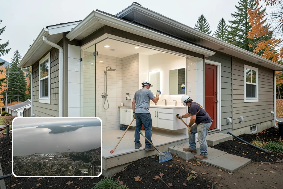 Bay Window Installation in Des Moines, King County, WA - Added interior space for seating or display
