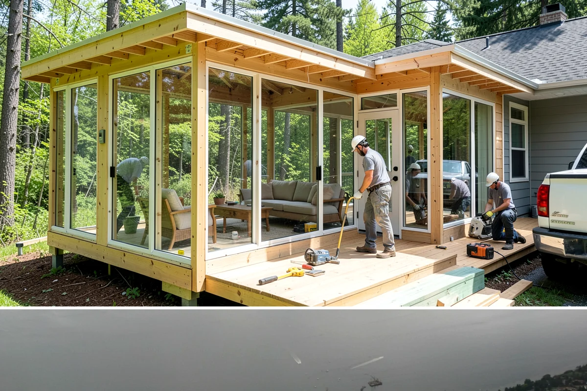 Bay Window Installation in Des Moines, King County, WA - Because bay installations open the wall and add a small roof, we schedule them during drier spells to keep the structure...