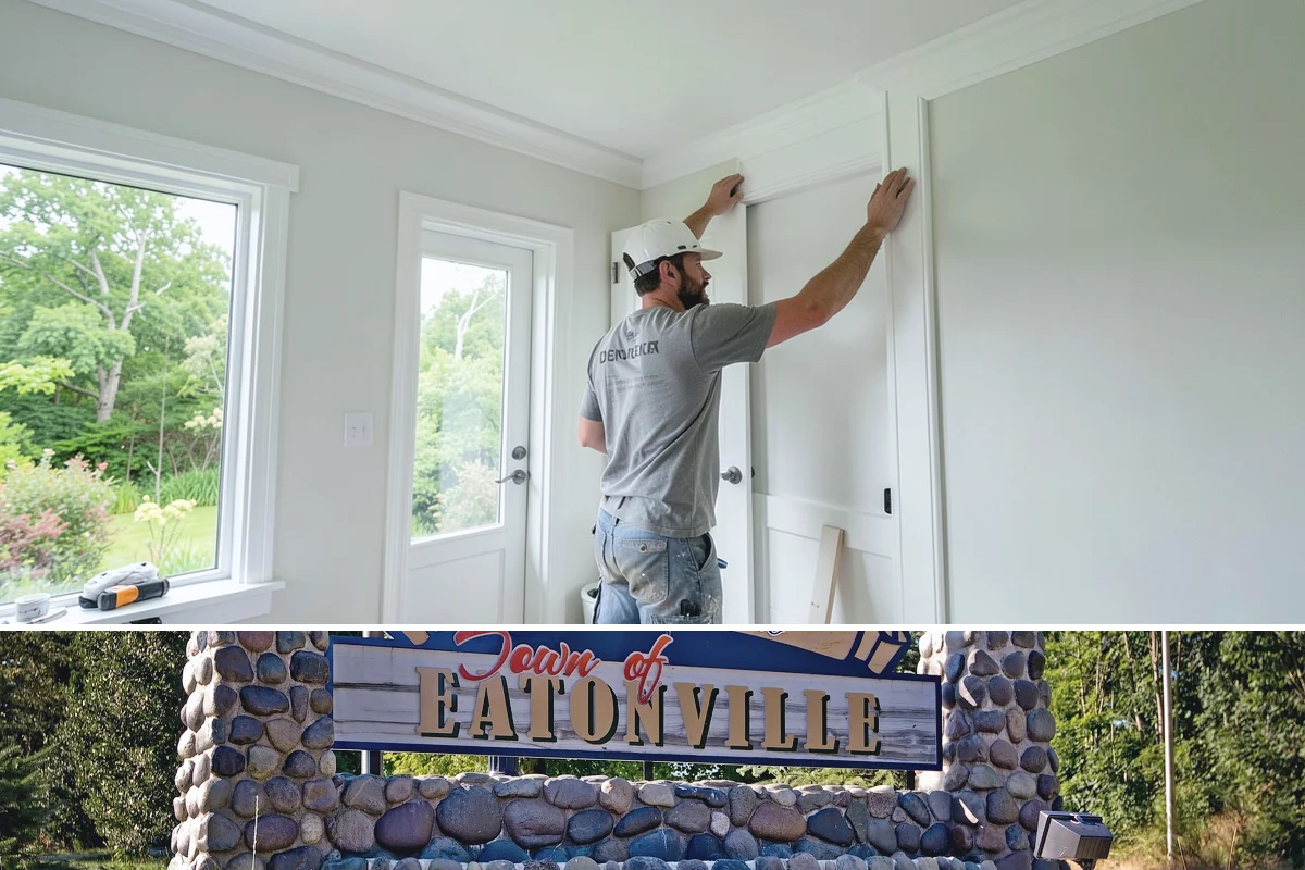 Bay Window Installation in Eatonville, Pierce County, WA - Because bay installations open the wall and add a small roof, we schedule them during drier spells to keep the structure...