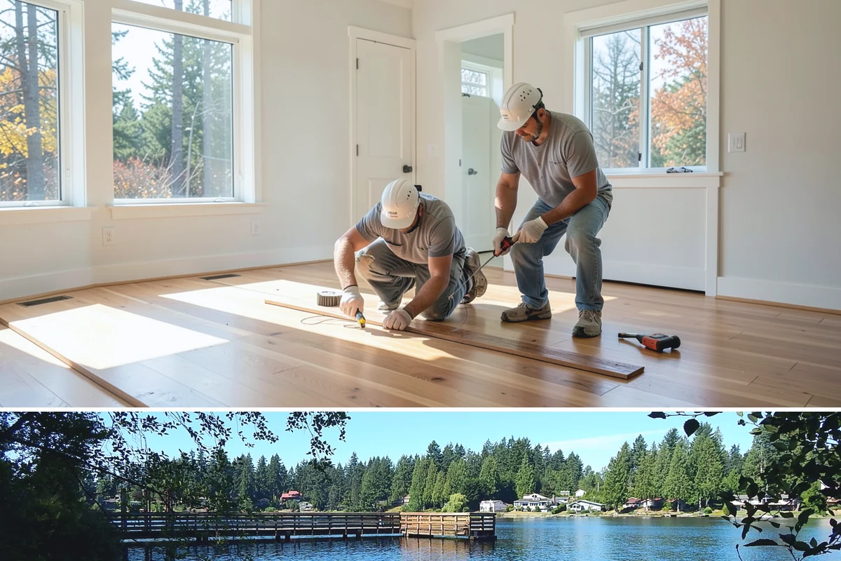 Bay Window Installation in Federal Way, King County, WA - Because bay installations open the wall and add a small roof, we schedule them during drier spells to keep the structure...