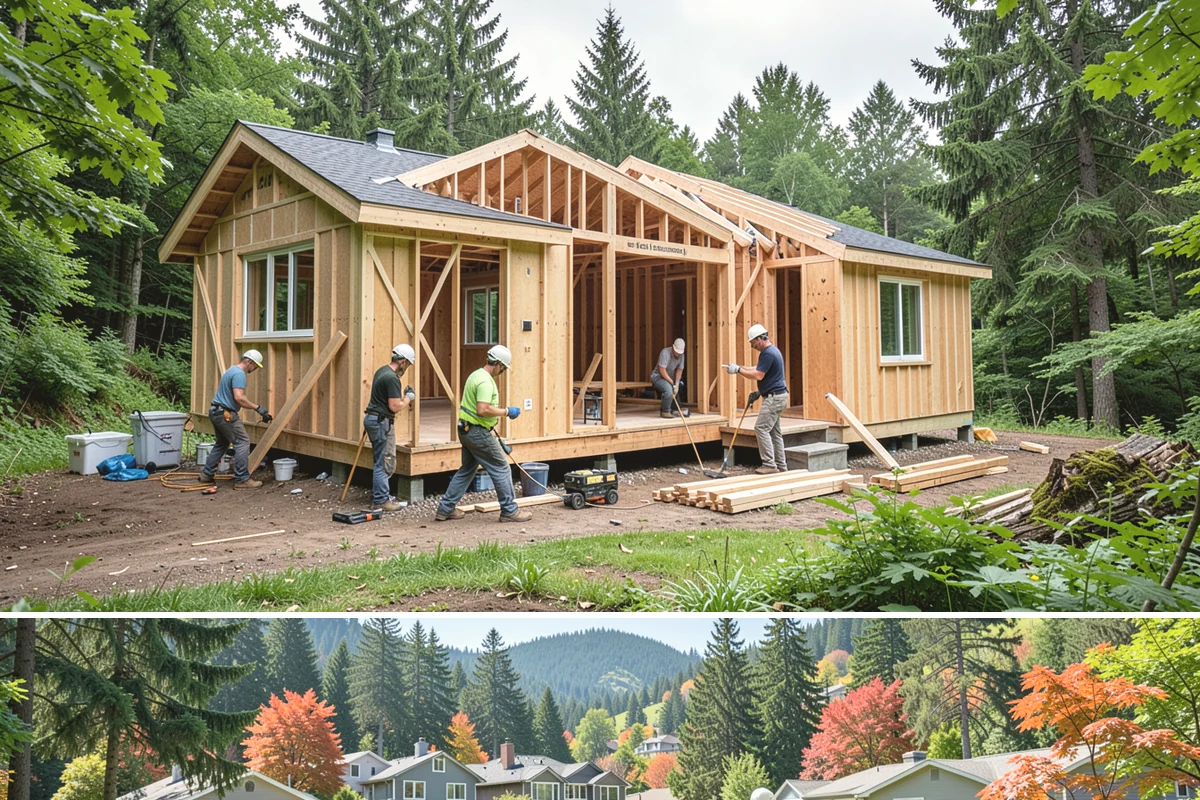 Bay Window Installation in Fircrest, Pierce County, WA - Because bay installations open the wall and add a small roof, we schedule them during drier spells to keep the structure...