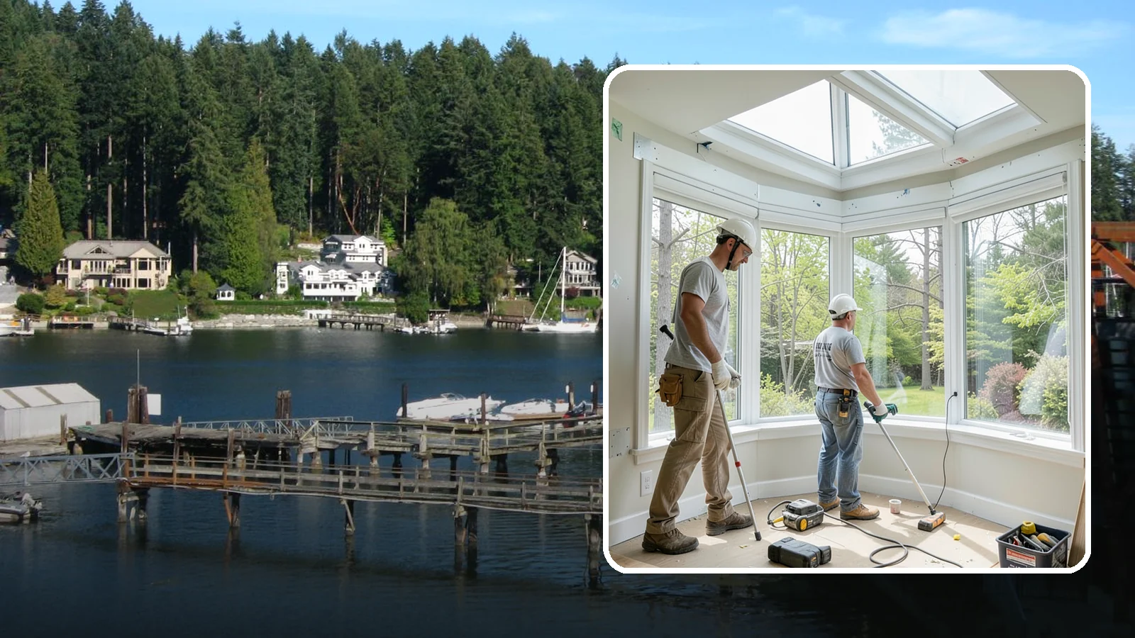 Bay Window Installation in Gig Harbor, Pierce County, WA - Building out and installing bay windows that add space, light, and a bright focal point to your PNW home.