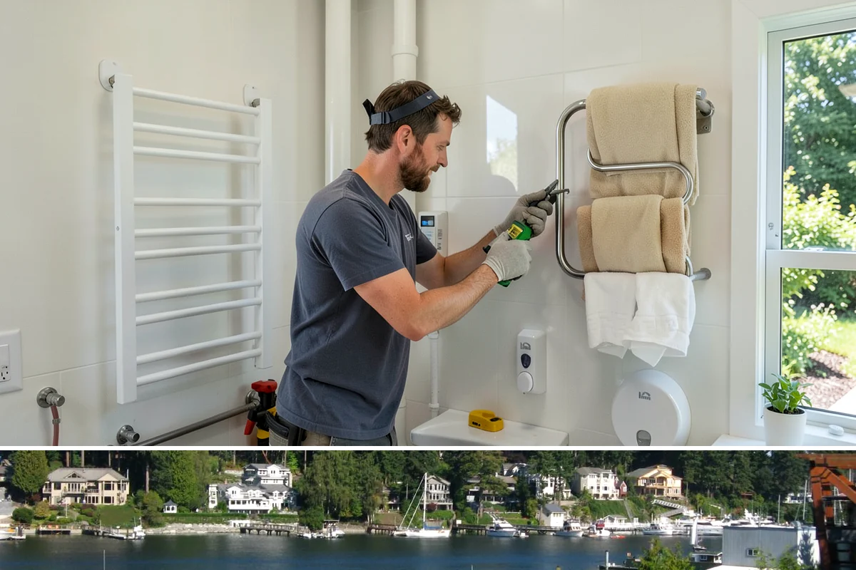 Bay Window Installation in Gig Harbor, Pierce County, WA - Because bay installations open the wall and add a small roof, we schedule them during drier spells to keep the structure...