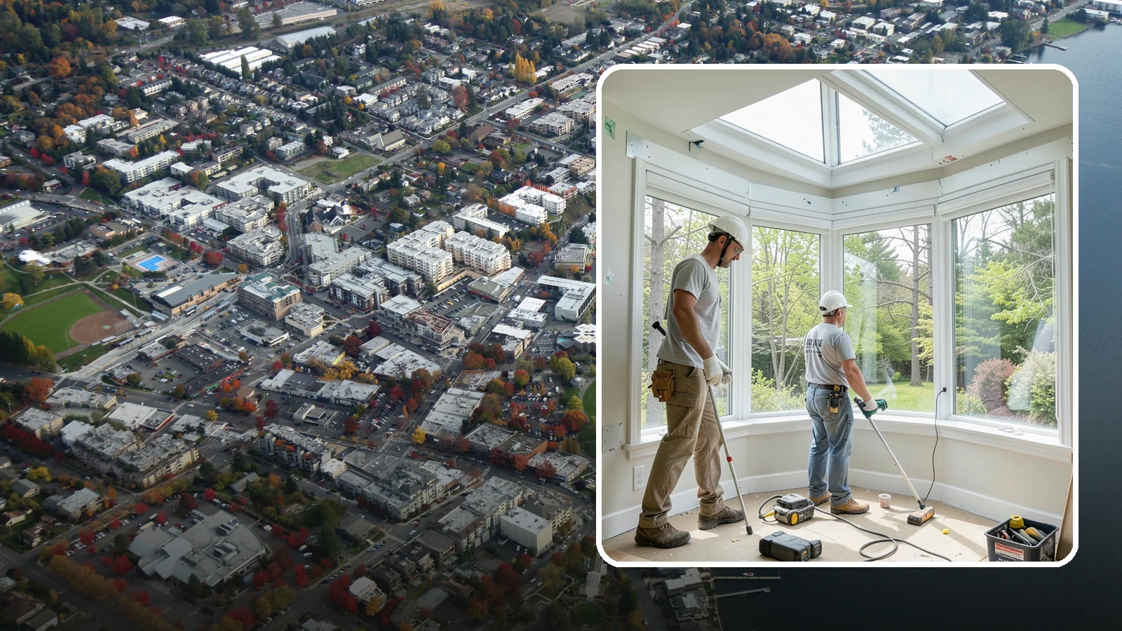 Bay Window Installation in Kirkland, King County, WA - Building out and installing bay windows that add space, light, and a bright focal point to your PNW home.