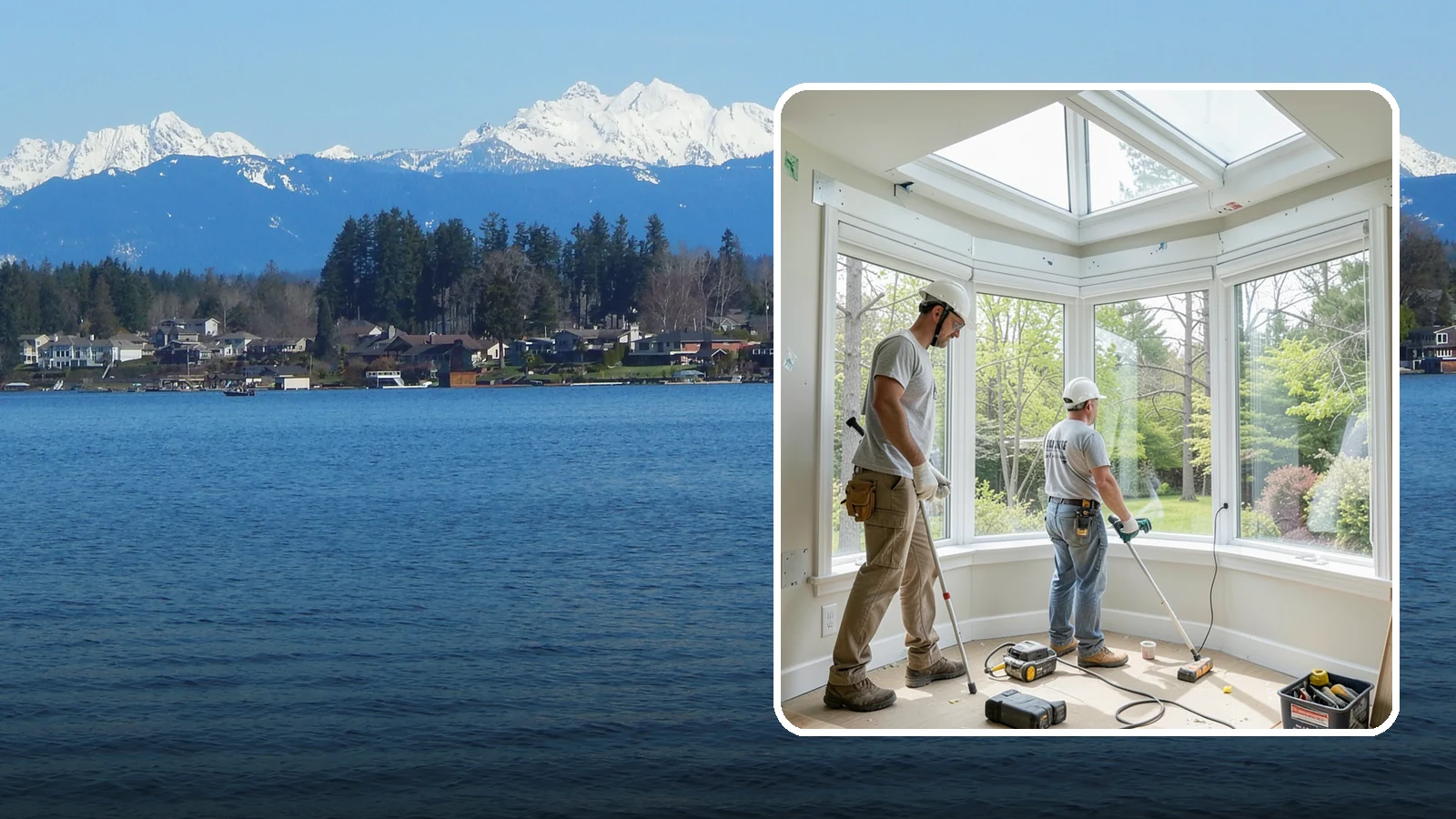 Bay Window Installation in Lake Stevens, Snohomish County, WA - Building out and installing bay windows that add space, light, and a bright focal point to your PNW home.