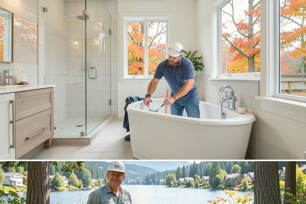 Bay Window Installation in Milton, King County, WA - Because bay installations open the wall and add a small roof, we schedule them during drier spells to keep the structure...
