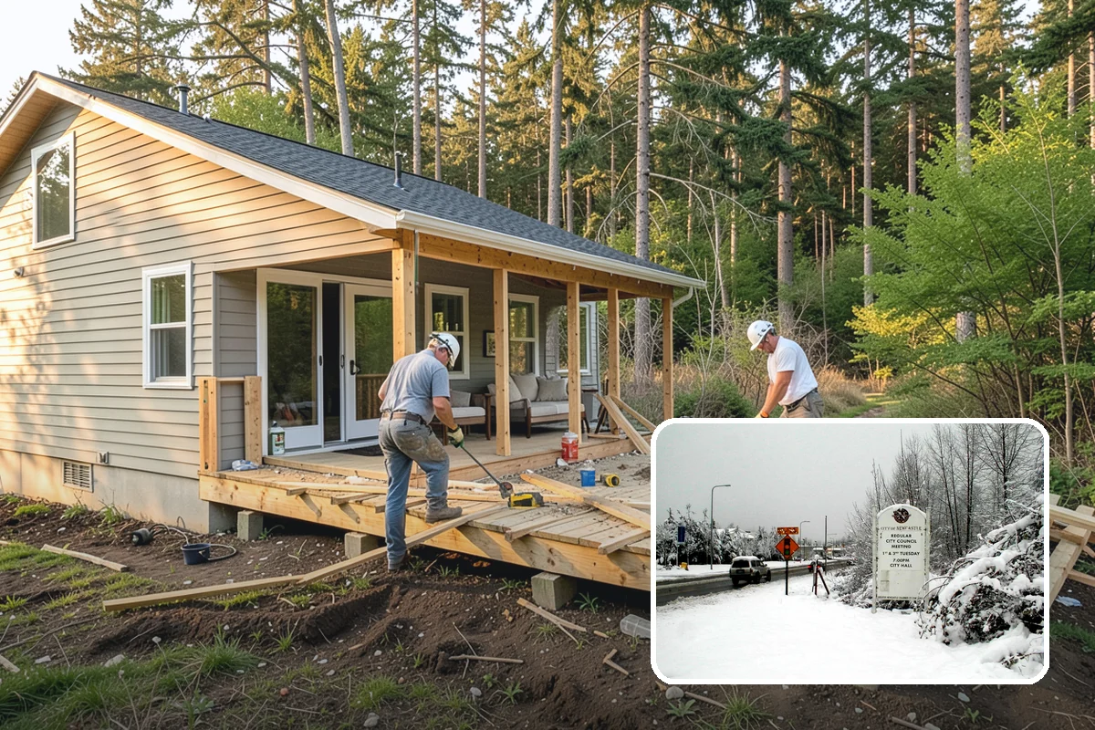 Bay Window Installation in Newcastle, King County, WA - Added interior space for seating or display