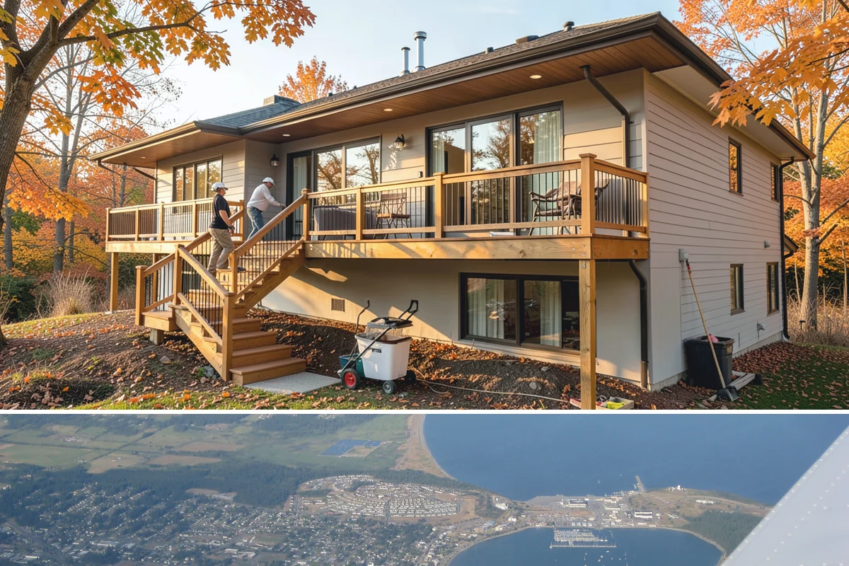 Bay Window Installation in Oak Harbor, Island County, WA - Because bay installations open the wall and add a small roof, we schedule them during drier spells to keep the structure...