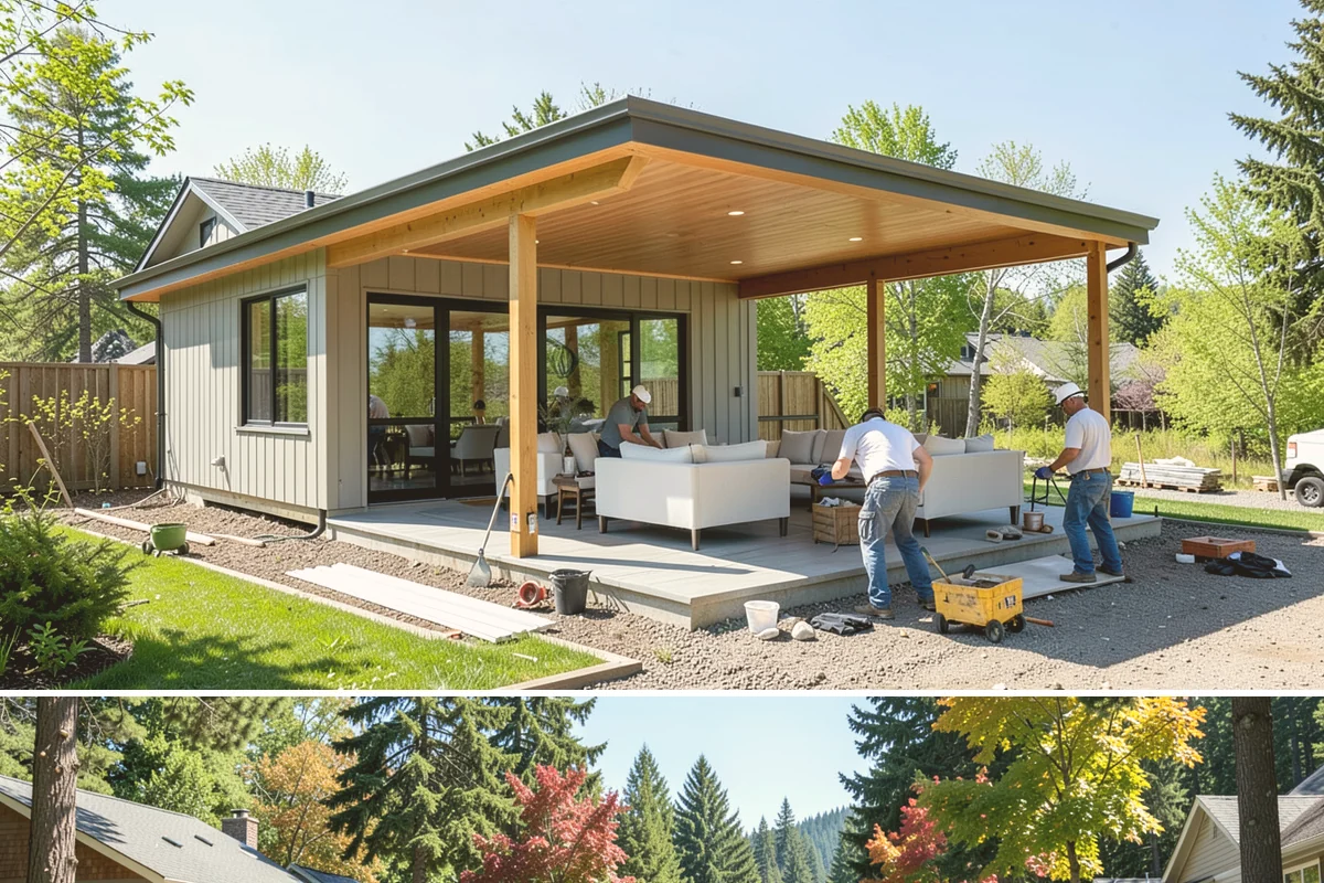 Bay Window Installation in Orting, Pierce County, WA - Because bay installations open the wall and add a small roof, we schedule them during drier spells to keep the structure...