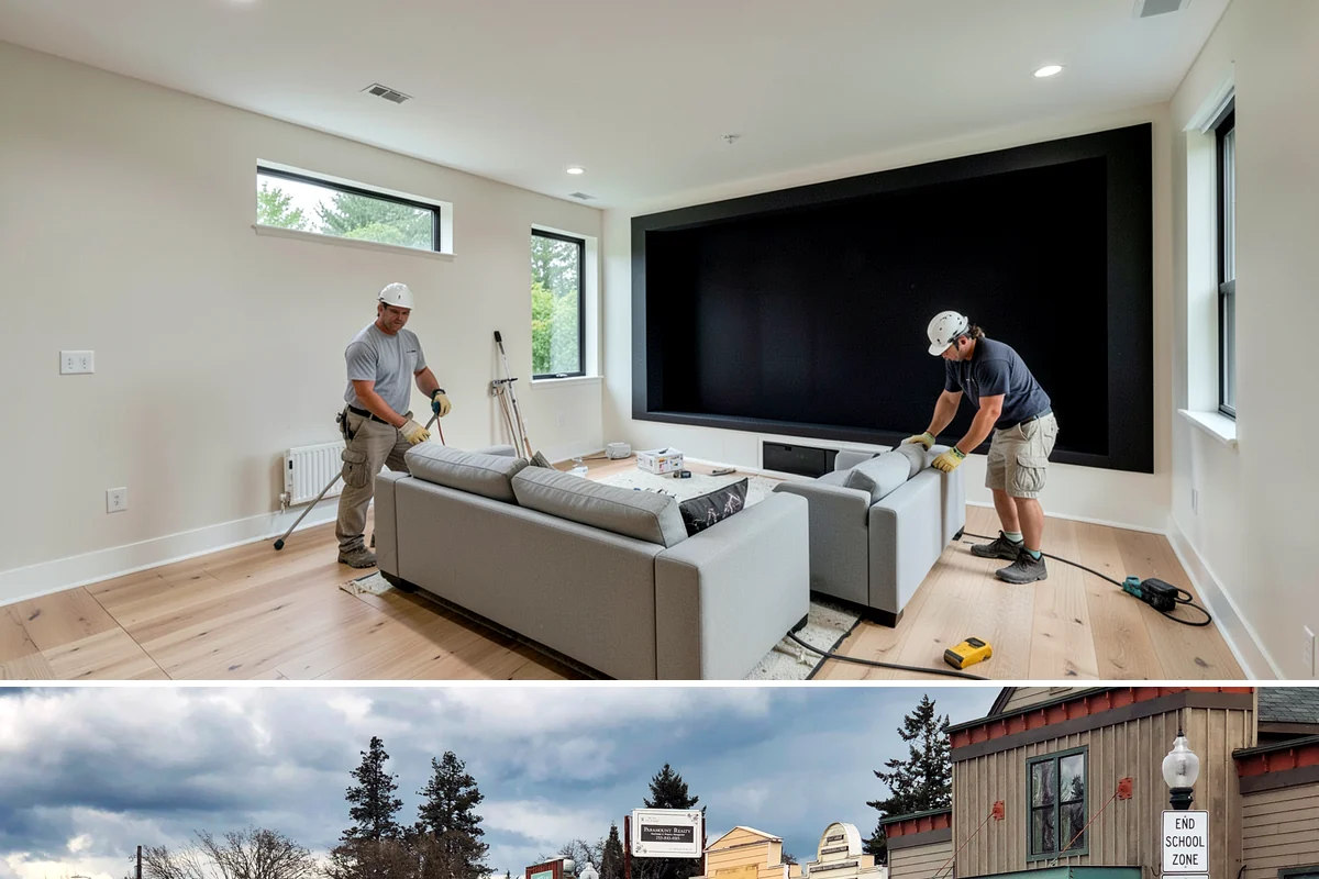 Bay Window Installation in Roy, Pierce County, WA - Because bay installations open the wall and add a small roof, we schedule them during drier spells to keep the structure...