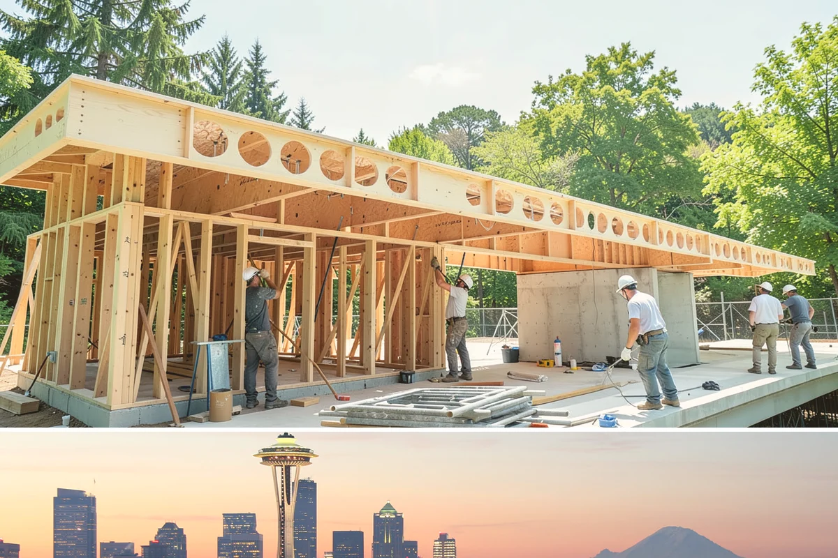 Bay Window Installation in Seattle, King County, WA - Because bay installations open the wall and add a small roof, we schedule them during drier spells to keep the structure...