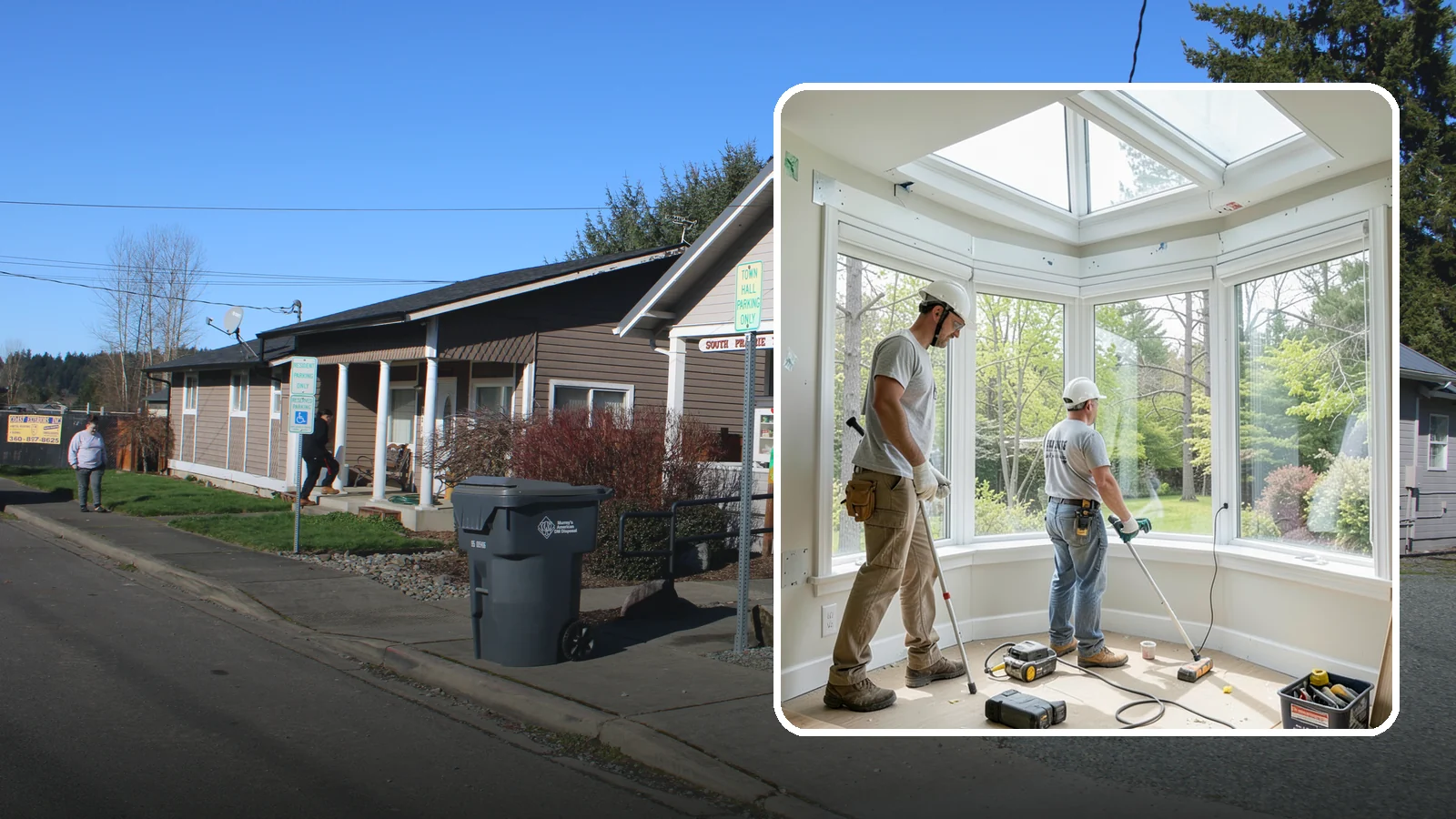 Bay Window Installation in South Prairie, Pierce County, WA - Building out and installing bay windows that add space, light, and a bright focal point to your PNW home.